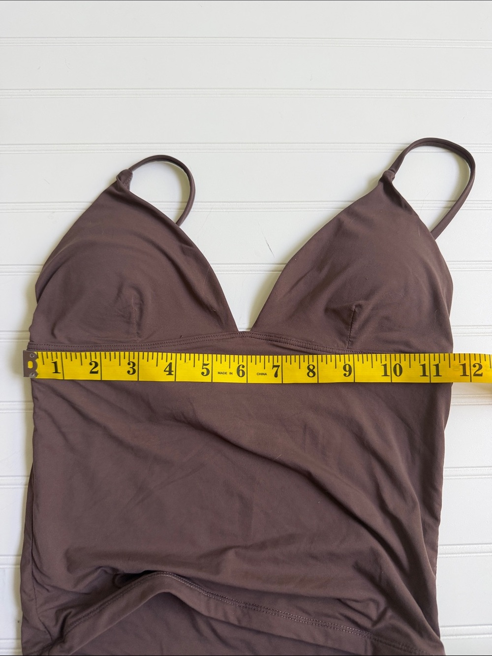 (339)Women’s Brown Tankini Top with Built-In Support - Picture 5 of 5